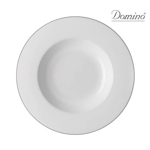 biely tanier so strieborným lemom