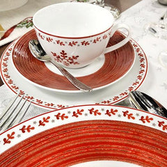Red Flocco - čajová šálka s tanierikom - Porcelánová čajová 