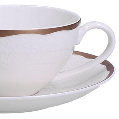 šálka na čaj s tanierikom z kosteného porcelánu