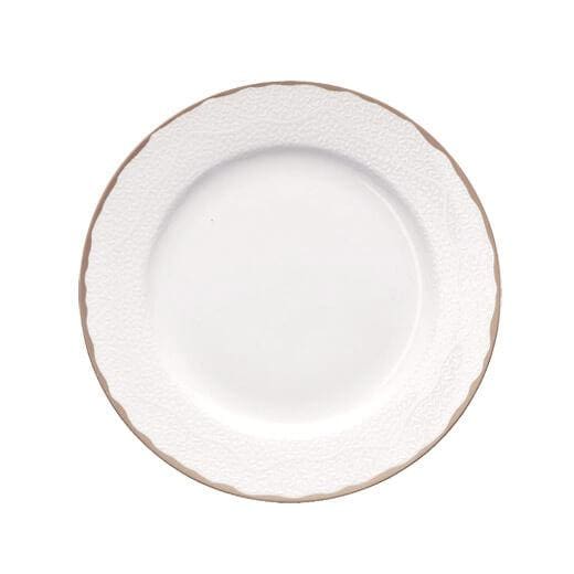 elegantný dezertný tanier s hnedým lemom