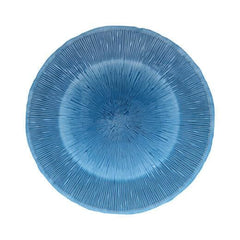 sklenený tanier modrý