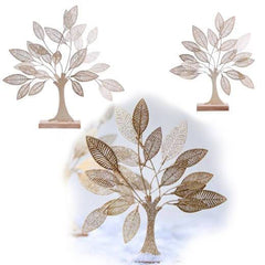 zlatá kovová dekorácia stromček